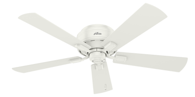 52 inch Crestfield Fresh White Low Profile Ceiling Fan with LED Light Kit and Pull Chain