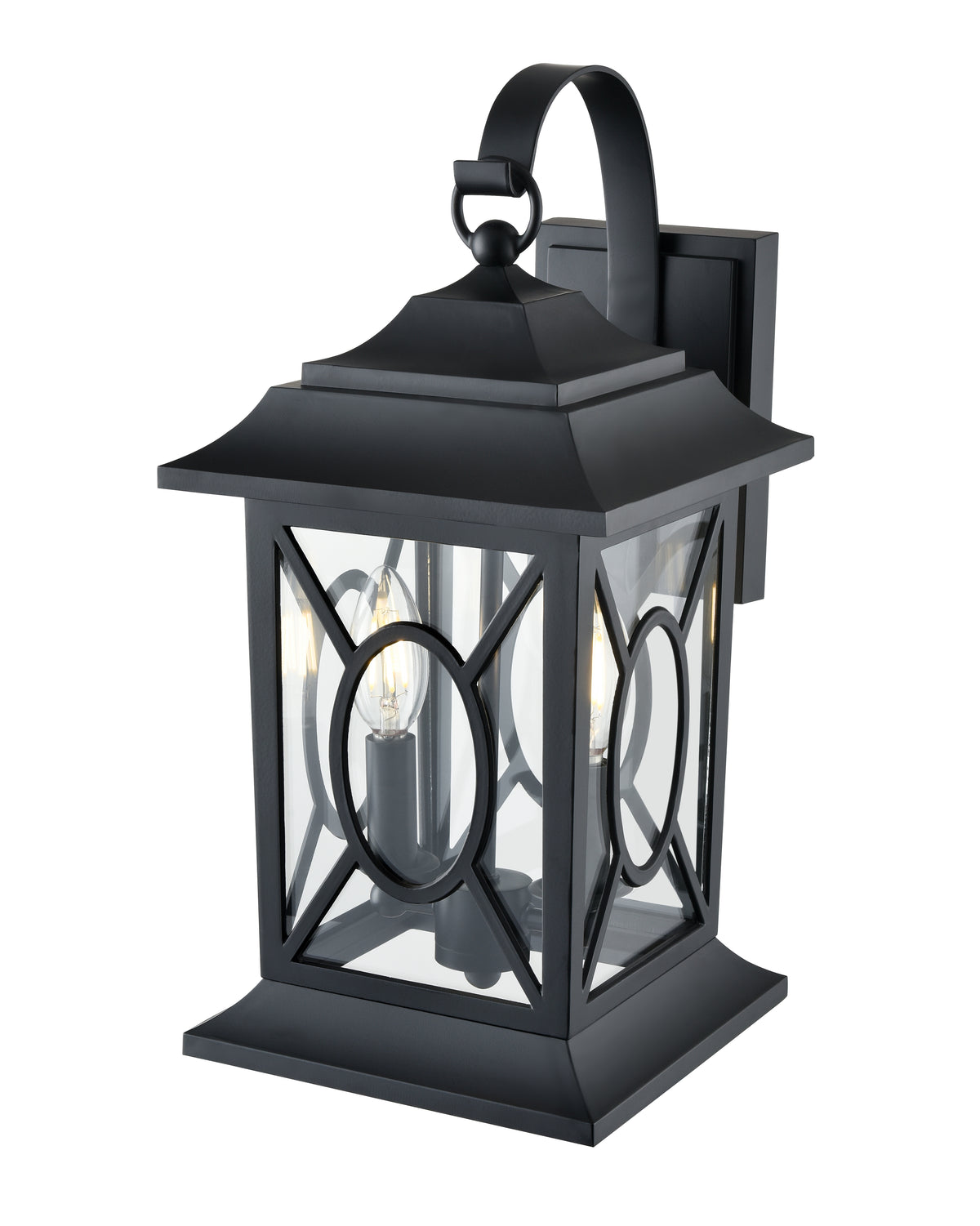 8'' Allbert Powder Coated Black 2 Light Wall Sconce