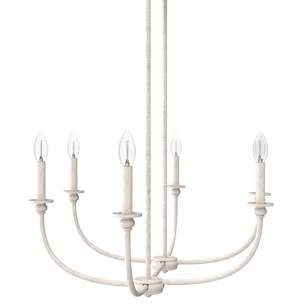 Southcrest 36-inch 6-light Distressed White Linear Chandelier