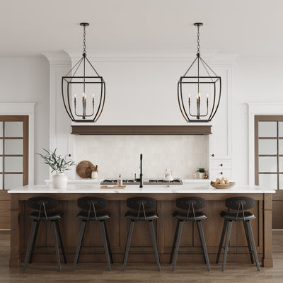 36.87'' Kelsey Matte Black 4 Light Pendant