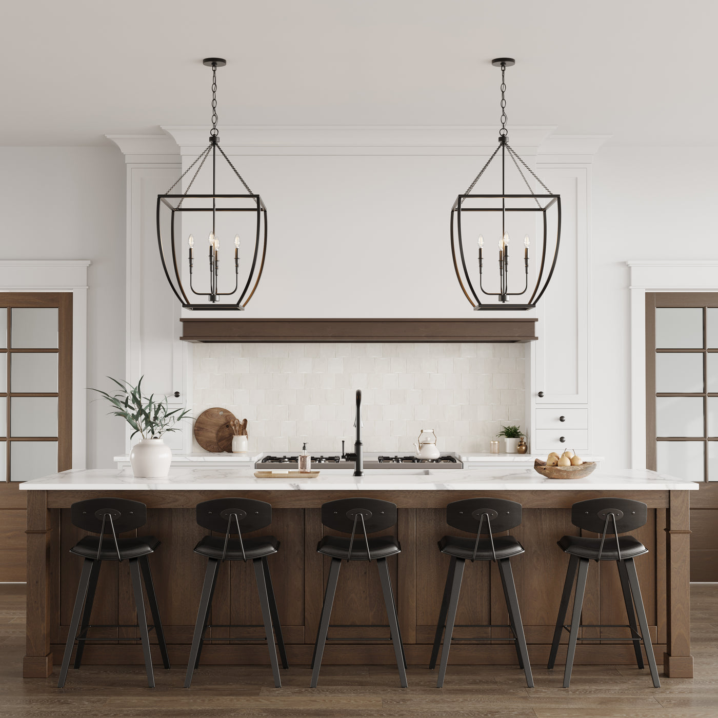 36.87'' Kelsey Matte Black 4 Light Pendant