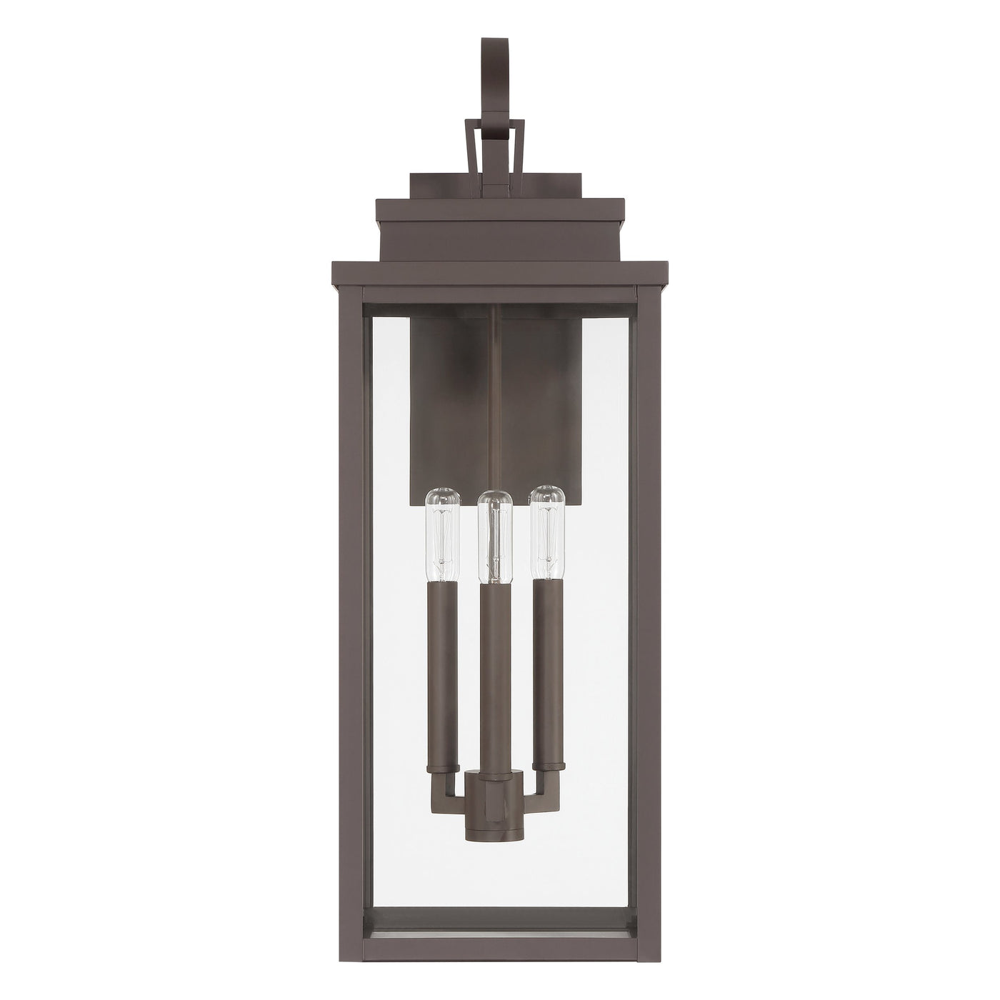 Hillside 25-inch 3-light Dark Bronze Exterior Wall Sconce with Clear Glass