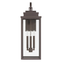 Hillside 25-inch 3-light Dark Bronze Exterior Wall Sconce with Clear Glass