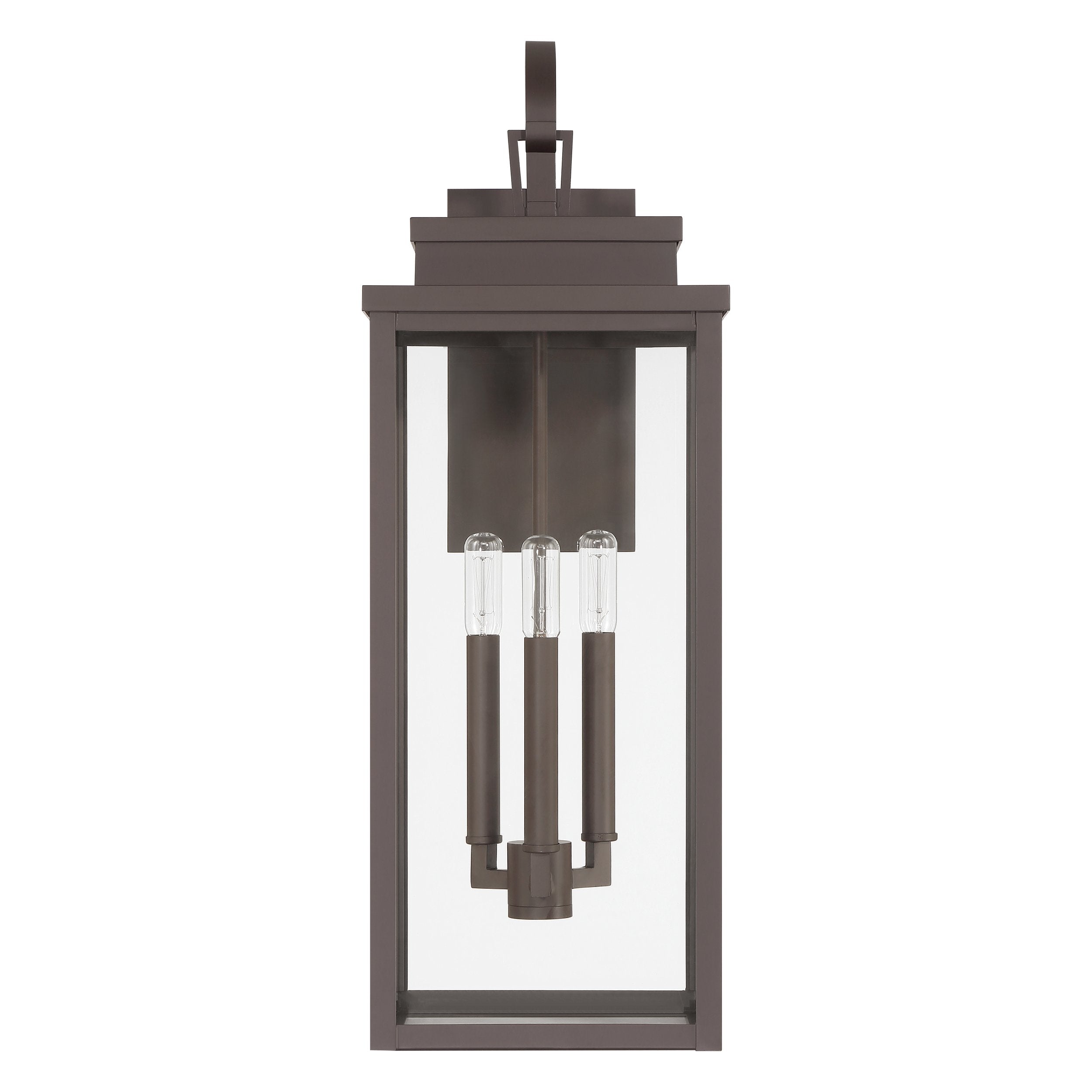 Hillside 25-inch 3-light Dark Bronze Exterior Wall Sconce with Clear Glass