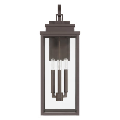 Hillside 25-inch 3-light Dark Bronze Exterior Wall Sconce with Clear Glass
