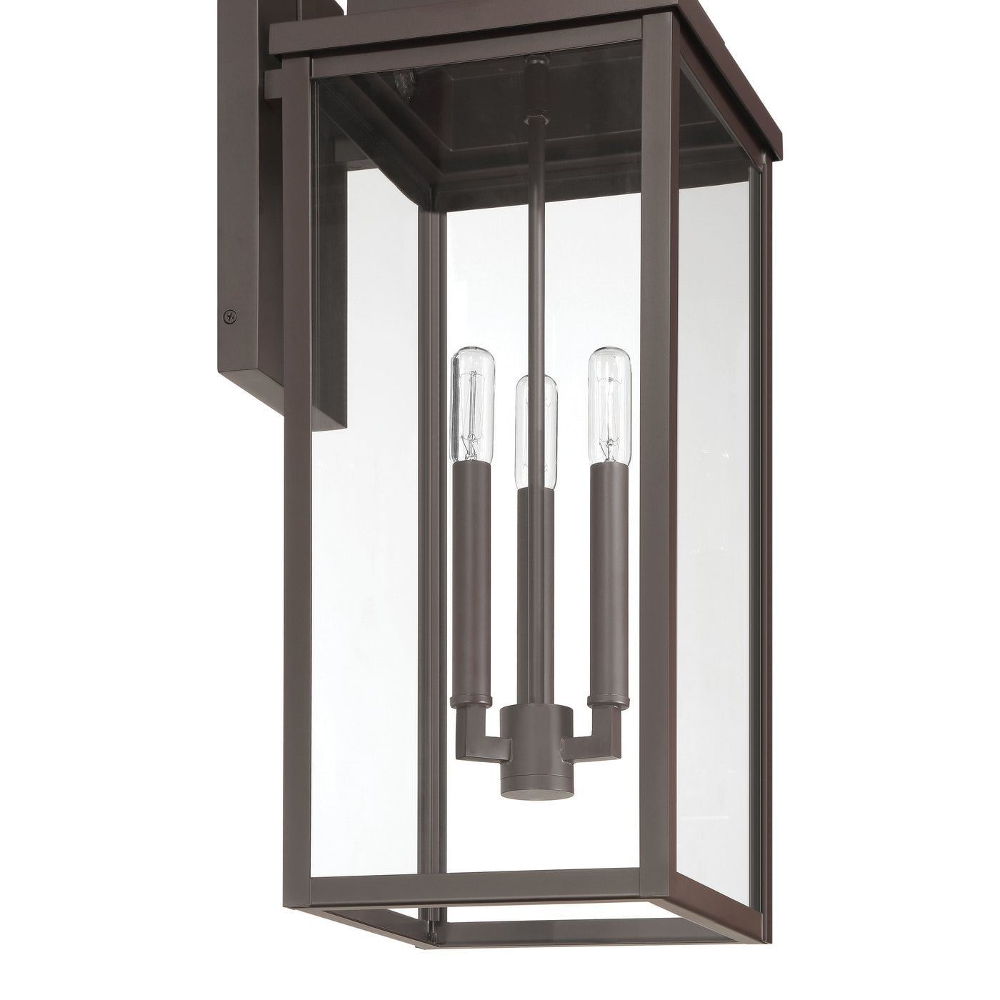 Hillside 25-inch 3-light Dark Bronze Exterior Wall Sconce with Clear Glass