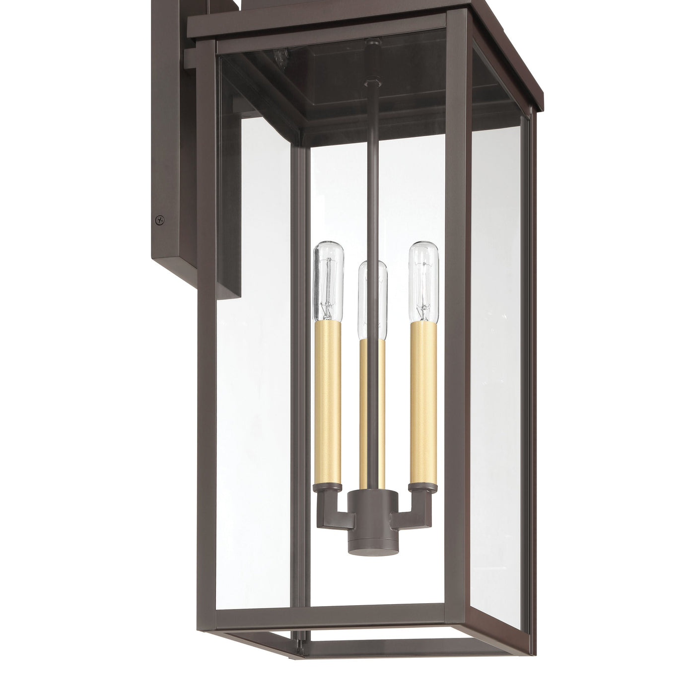 Hillside 25-inch 3-light Dark Bronze Exterior Wall Sconce with Clear Glass