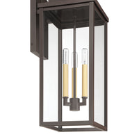 Hillside 25-inch 3-light Dark Bronze Exterior Wall Sconce with Clear Glass