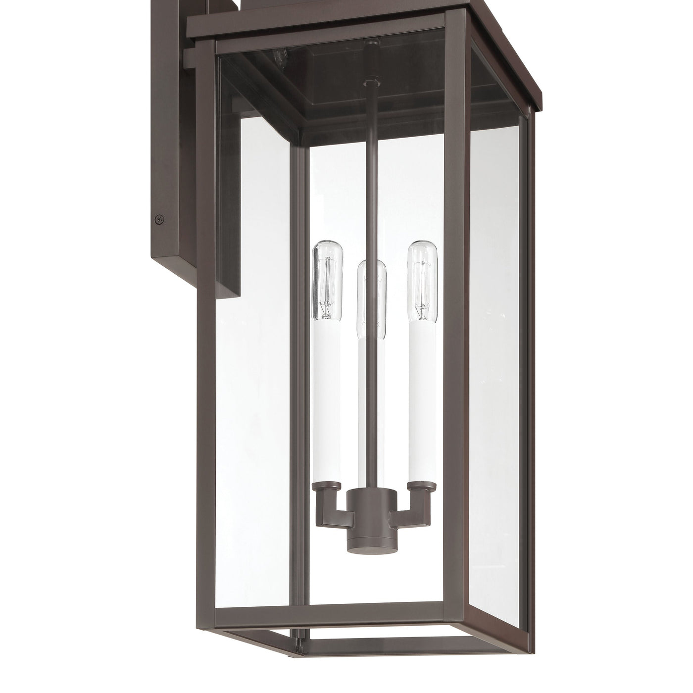 Hillside 25-inch 3-light Dark Bronze Exterior Wall Sconce with Clear Glass