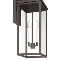 Hillside 25-inch 3-light Dark Bronze Exterior Wall Sconce with Clear Glass