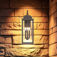 Hillside 25-inch 3-light Dark Bronze Exterior Wall Sconce with Clear Glass