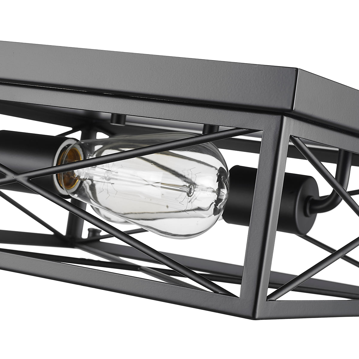 5''  Matte Black 2 Light Flush Mount