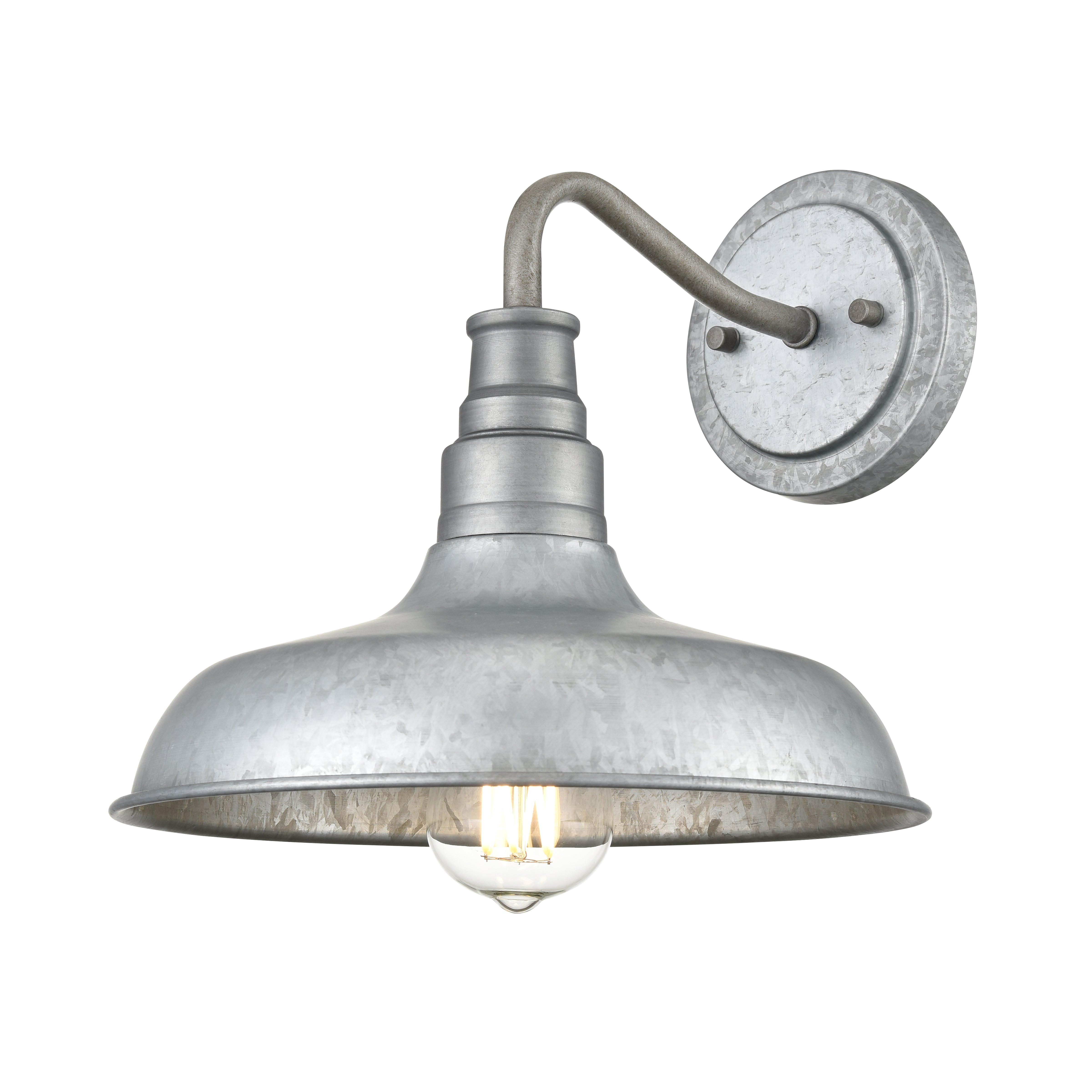 10.25-inch Milltown Galvanized 1-Light Outdoor Wall Sconce