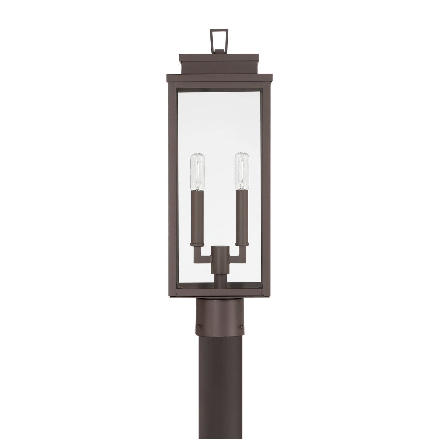 Hillside 20-inch 2-light Dark Bronze Exterior Post Light with Clear Glass