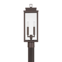 Hillside 20-inch 2-light Dark Bronze Exterior Post Light with Clear Glass