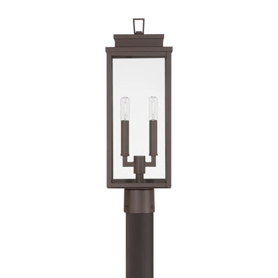 Hillside 20-inch 2-light Dark Bronze Exterior Post Light with Clear Glass