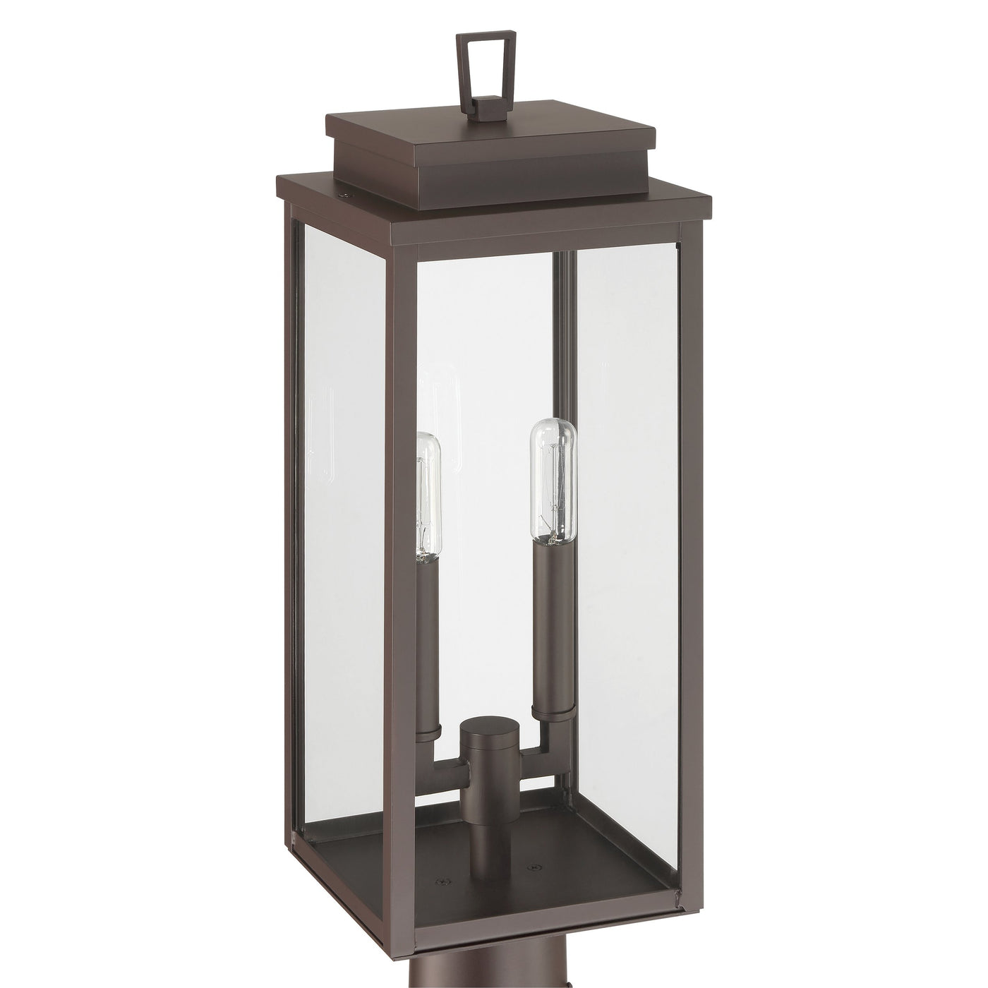 Hillside 20-inch 2-light Dark Bronze Exterior Post Light with Clear Glass