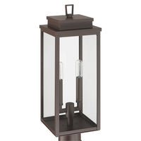 Hillside 20-inch 2-light Dark Bronze Exterior Post Light with Clear Glass