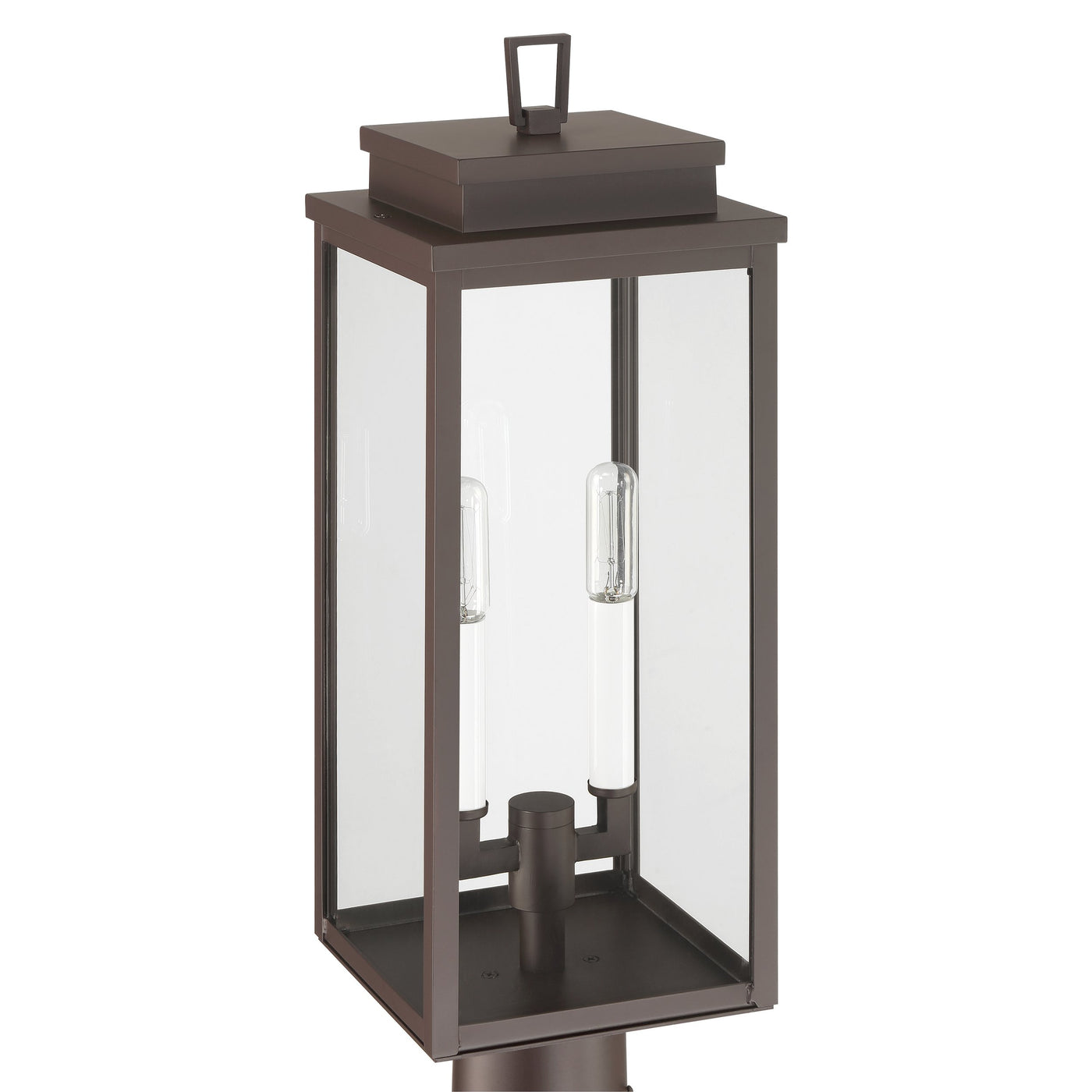 Hillside 20-inch 2-light Dark Bronze Exterior Post Light with Clear Glass