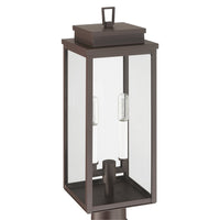 Hillside 20-inch 2-light Dark Bronze Exterior Post Light with Clear Glass
