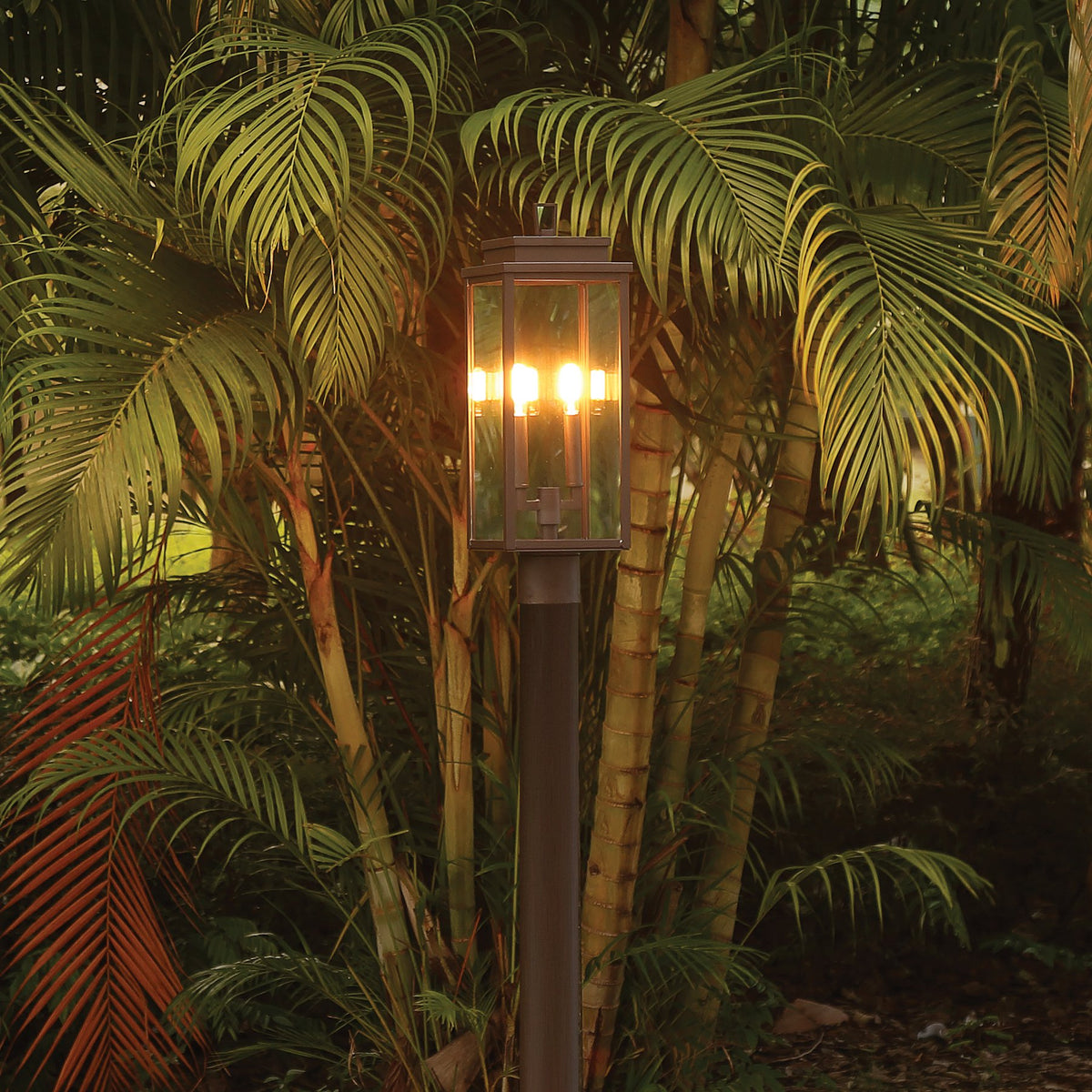 Hillside 20-inch 2-light Dark Bronze Exterior Post Light with Clear Glass