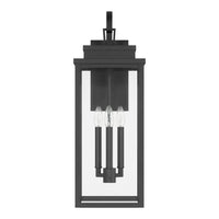 Hillside 25-inch 3-light Textured Black Exterior Wall Sconce with Clear Glass