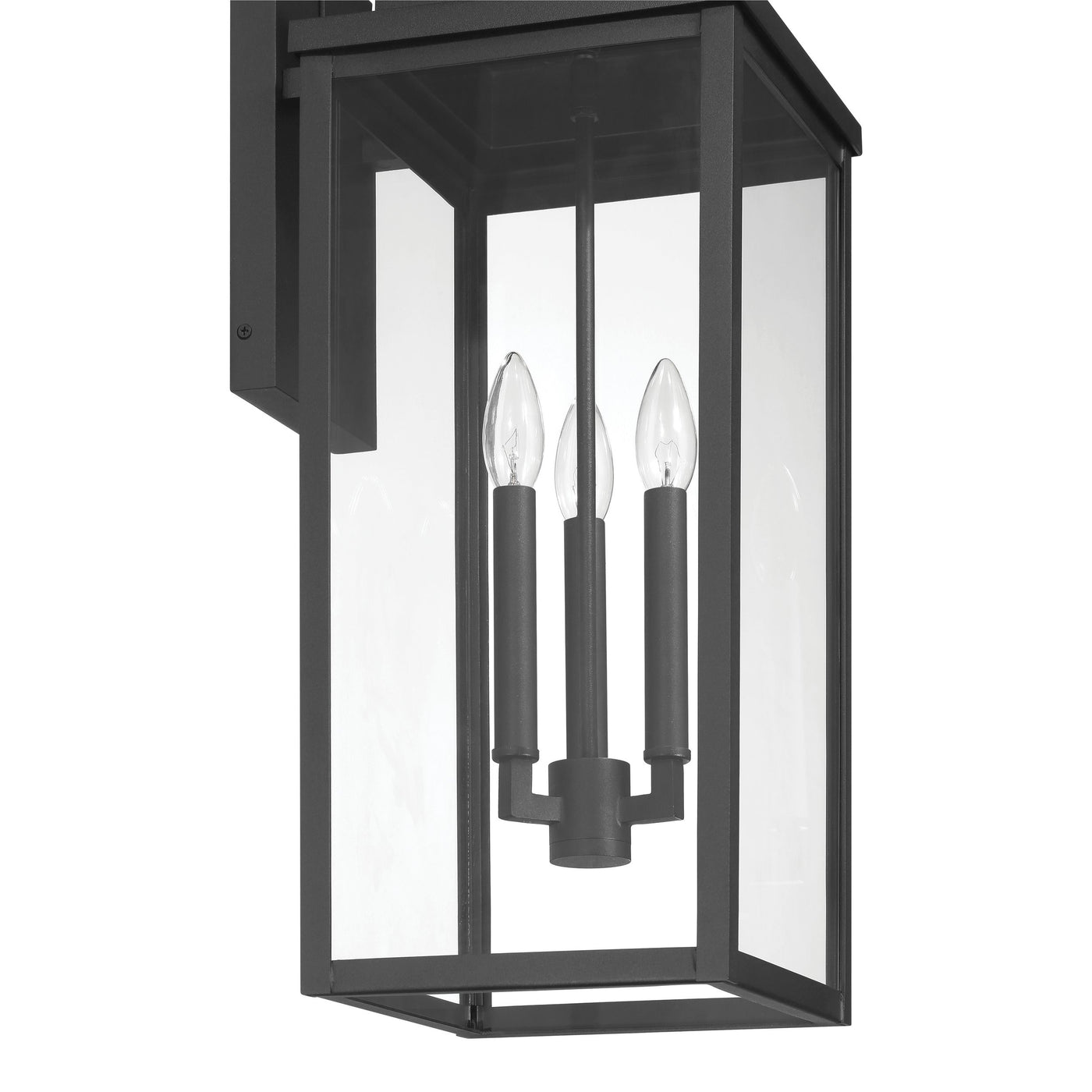 Hillside 25-inch 3-light Textured Black Exterior Wall Sconce with Clear Glass