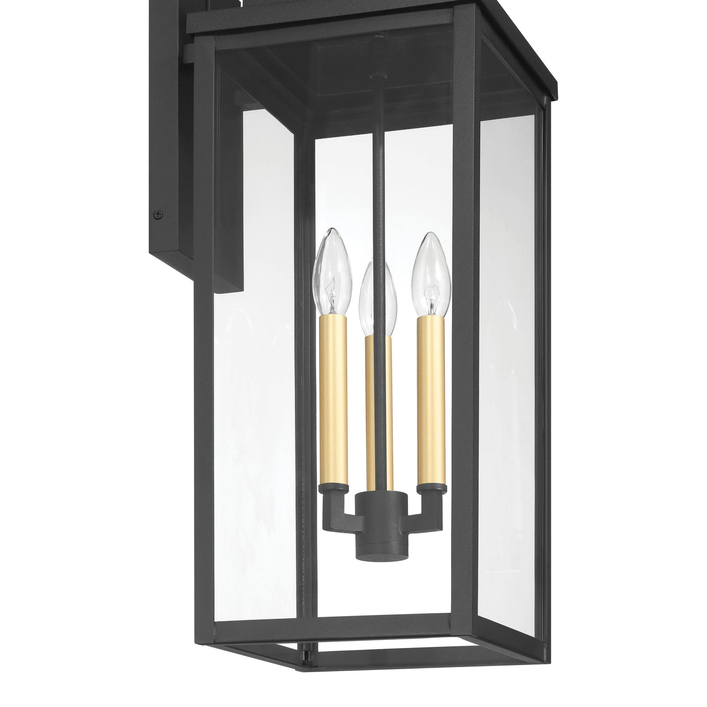Hillside 25-inch 3-light Textured Black Exterior Wall Sconce with Clear Glass