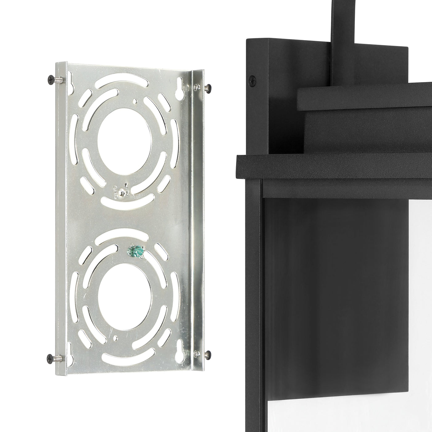 Hillside 25-inch 3-light Textured Black Exterior Wall Sconce with Clear Glass