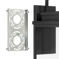 Hillside 25-inch 3-light Textured Black Exterior Wall Sconce with Clear Glass