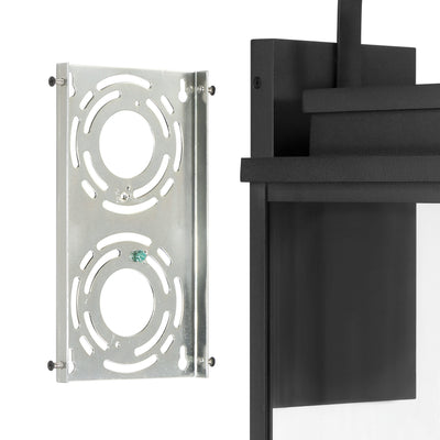 Hillside 25-inch 3-light Textured Black Exterior Wall Sconce with Clear Glass
