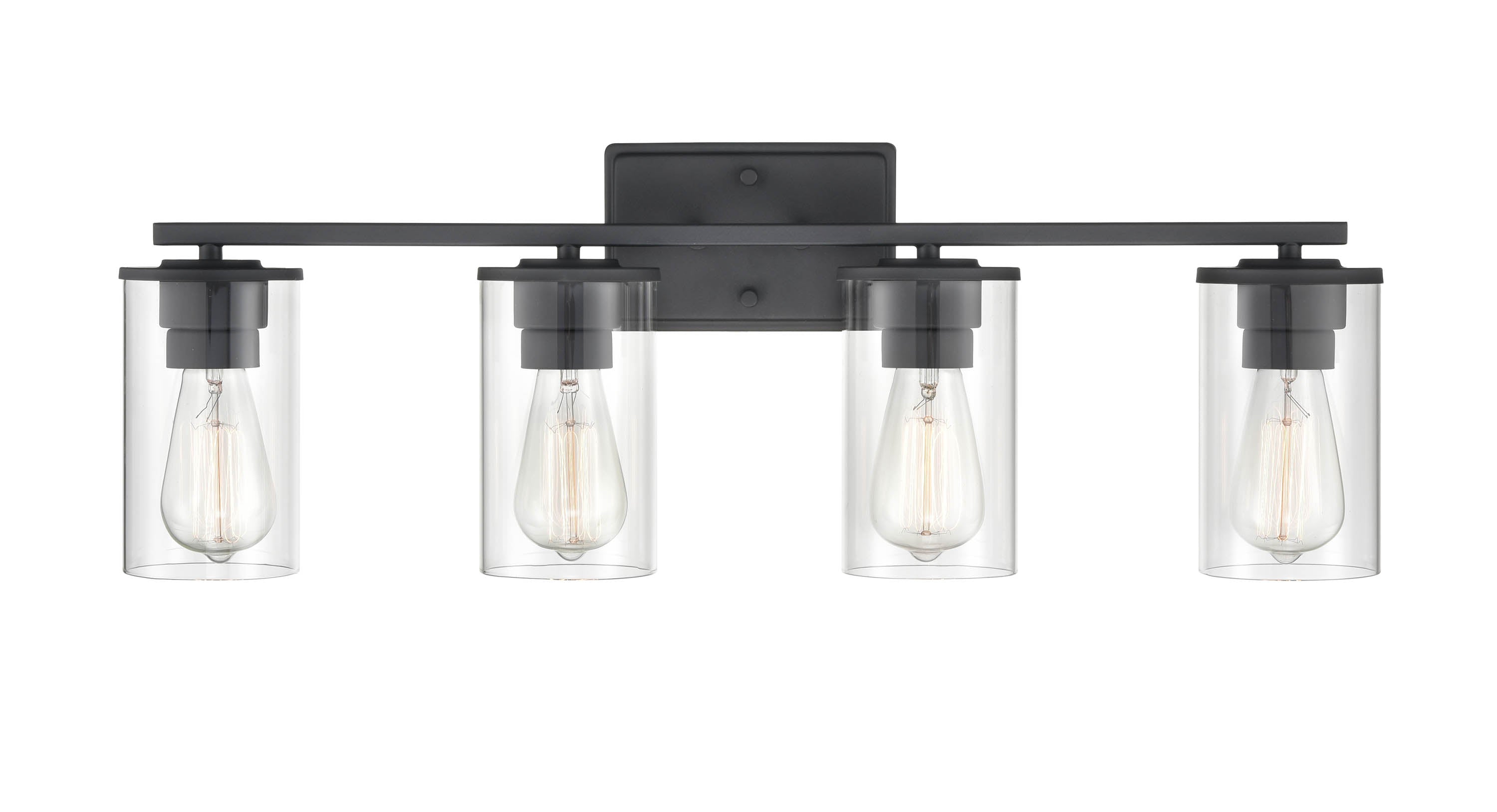 27.63'' Verlana Matte Black 4 Light Bath Vanity