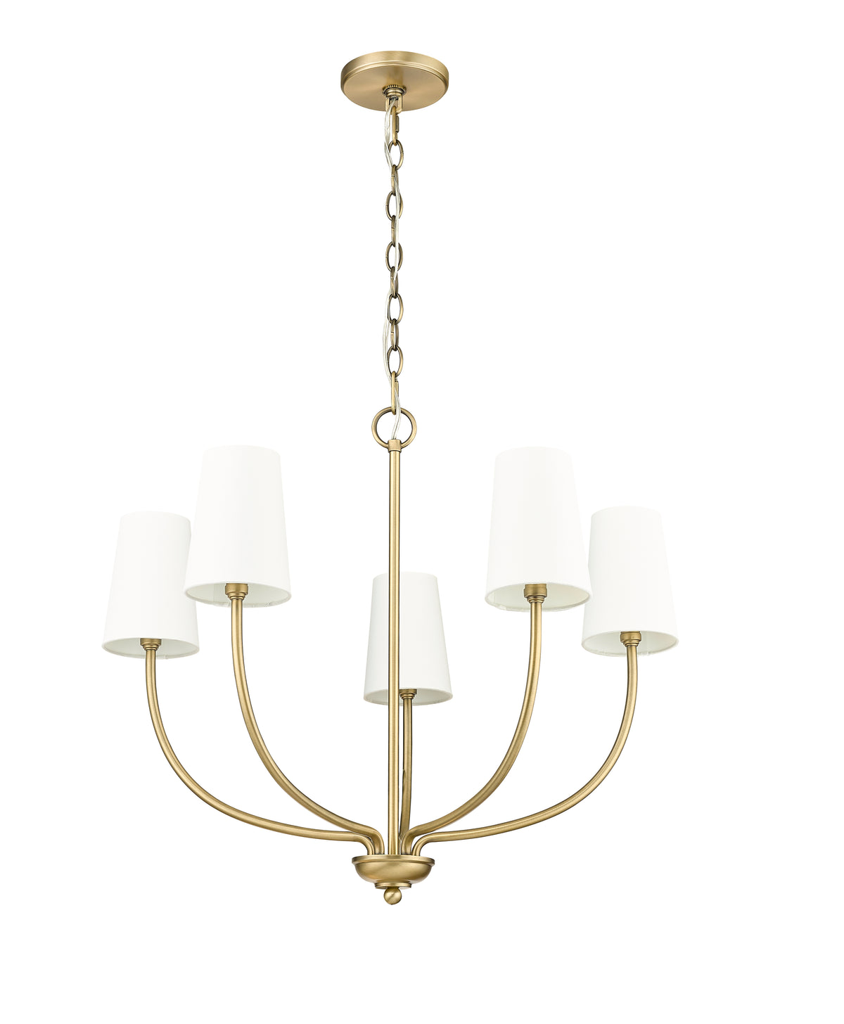 24'' Kandor Vintage Brass 5 Light Chandelier