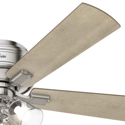 52 inch Crestfield Brushed Nickel Low Profile Ceiling Fan with LED Light Kit and Pull Chain