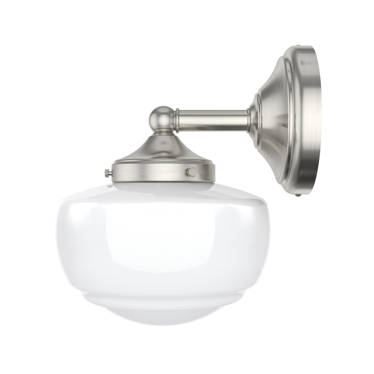 Saddle Creek 9.75-inch 1-light Brushed Nickel Wall Sconce with Cased White Glass
