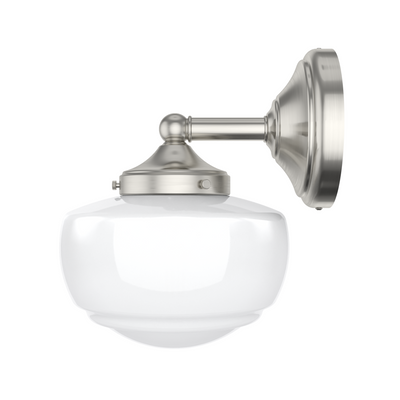 Saddle Creek 9.75-inch 1-light Brushed Nickel Wall Sconce with Cased White Glass