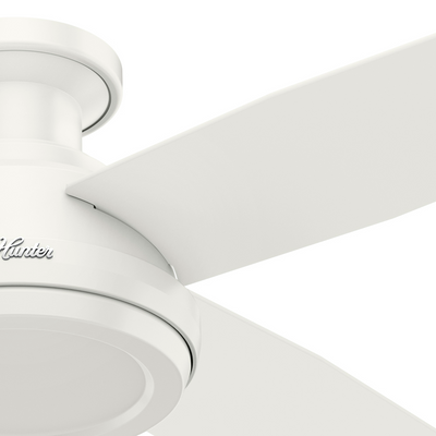 52 inch Dempsey Fresh White Low Profile Ceiling Fan and Handheld Remote