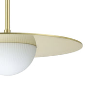 Solstice 16-inch Polished Brass 5CCT LED Convertible Pendant with Opal Ribbed Glass Shade