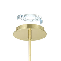 Solstice 16-inch Polished Brass 5CCT LED Convertible Pendant with Opal Ribbed Glass Shade