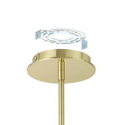 Solstice 16-inch Polished Brass 5CCT LED Convertible Pendant with Opal Ribbed Glass Shade