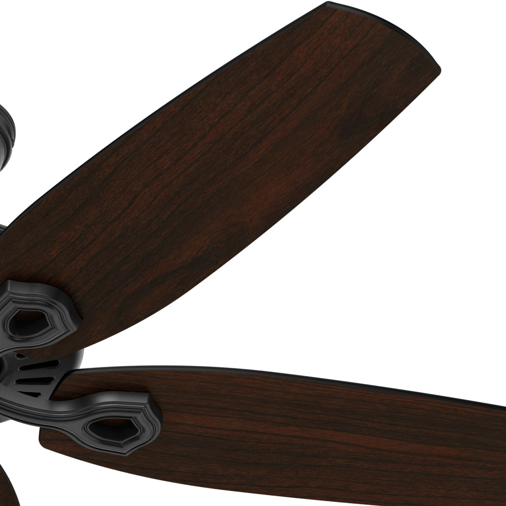 52 inch Builder Matte Black Damp Rated Ceiling Fan and Pull Chain