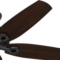 52 inch Builder Matte Black Damp Rated Ceiling Fan and Pull Chain