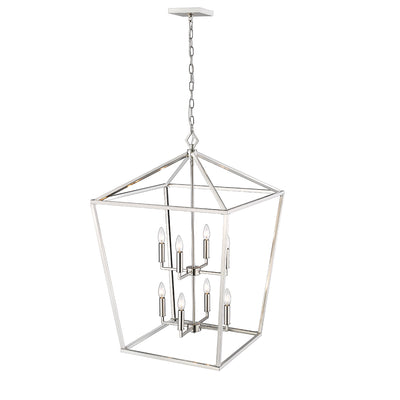 36'' Corona Satin Nickel 8 Light Pendant