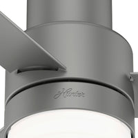 44 inch Gilmour Matte Silver Low Profile Damp Rated Ceiling Fan with LED Light Kit and Handheld Remote