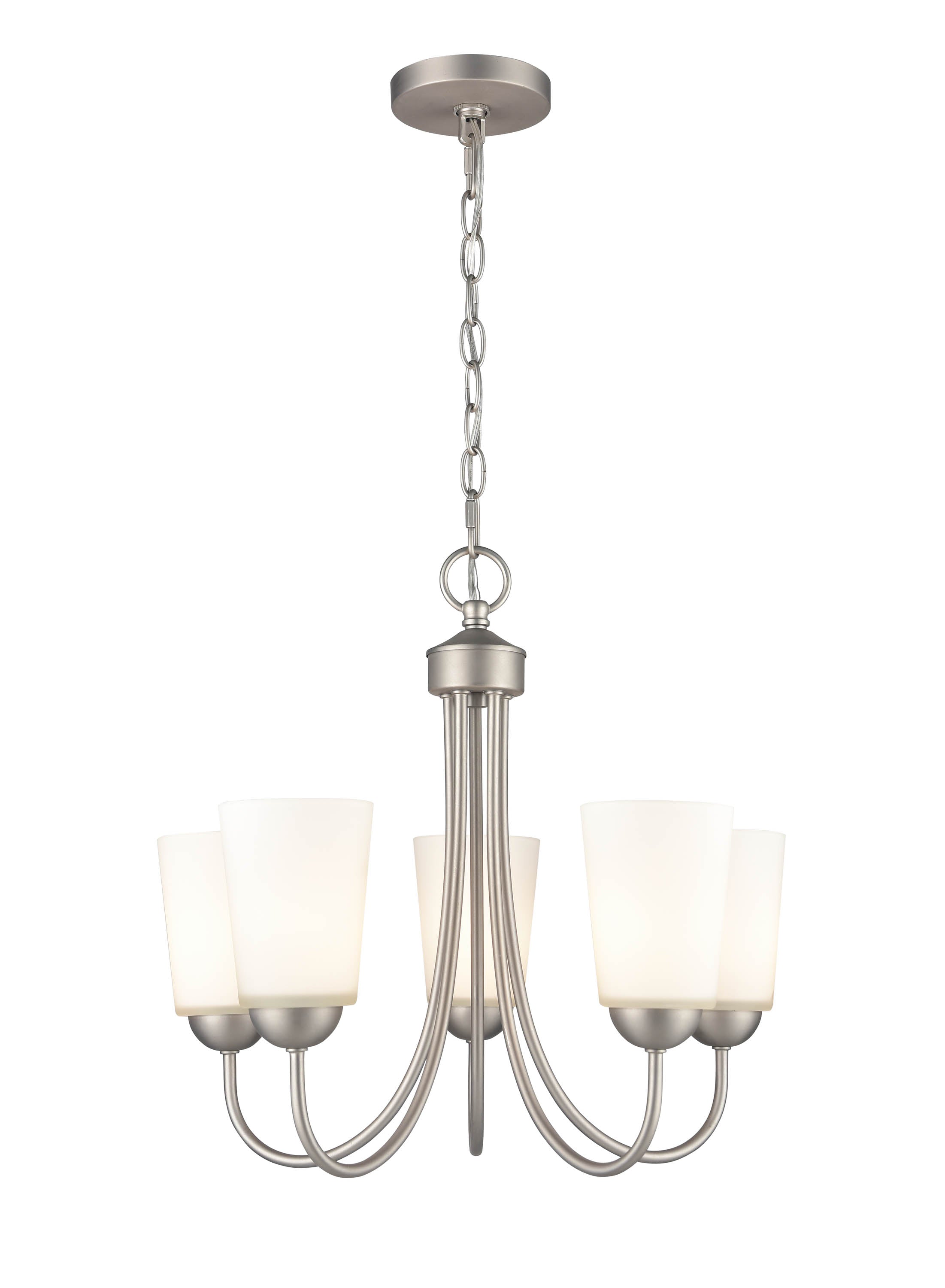17'' Ivey Lake Satin Nickel 5 Light Chandelier