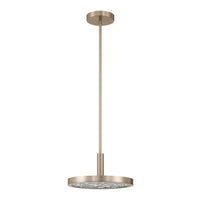 Courtney 12-inch Champagne Gold 5CCT LED Convertible Pendant with Clear Water Glass