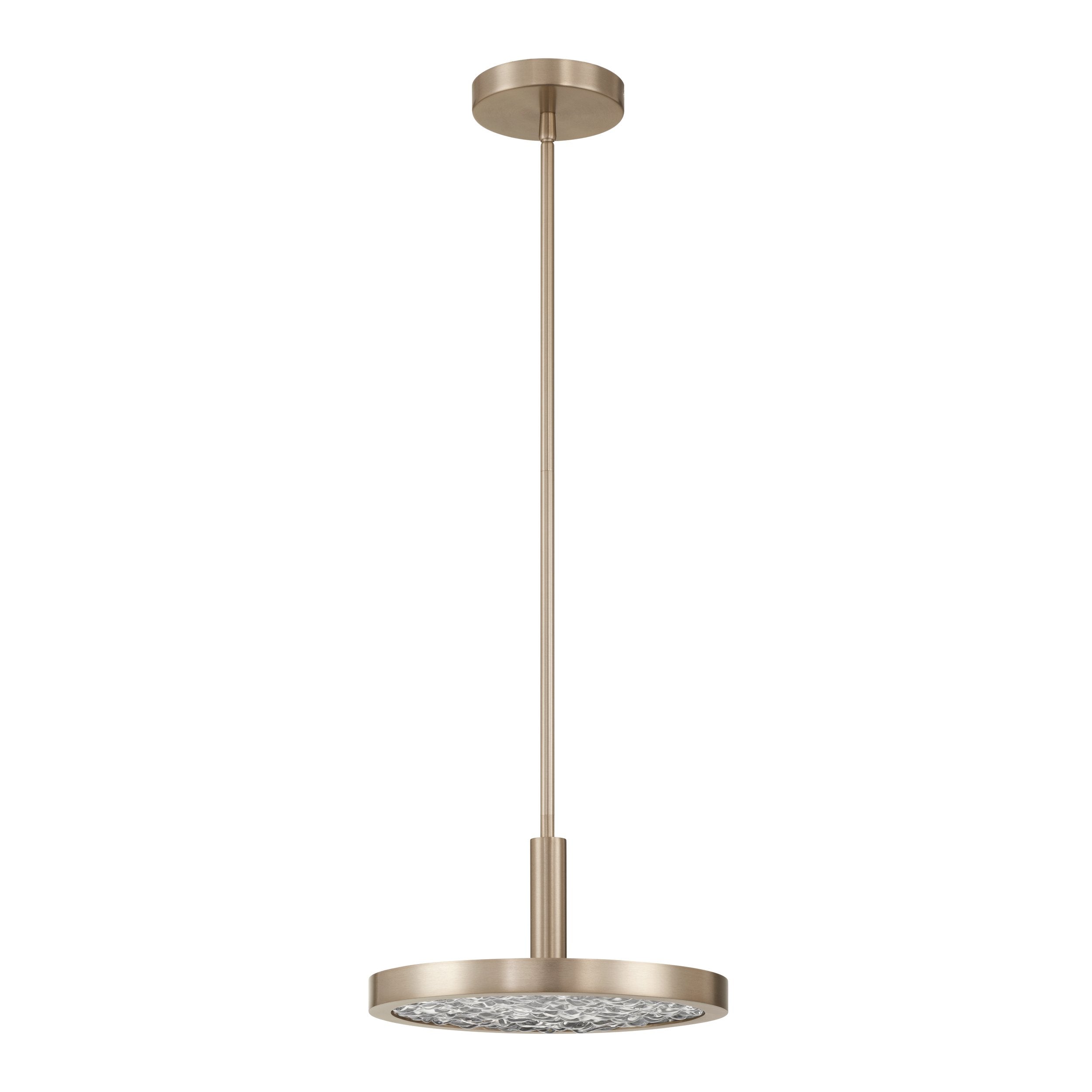 Courtney 12-inch Champagne Gold 5CCT LED Convertible Pendant with Clear Water Glass