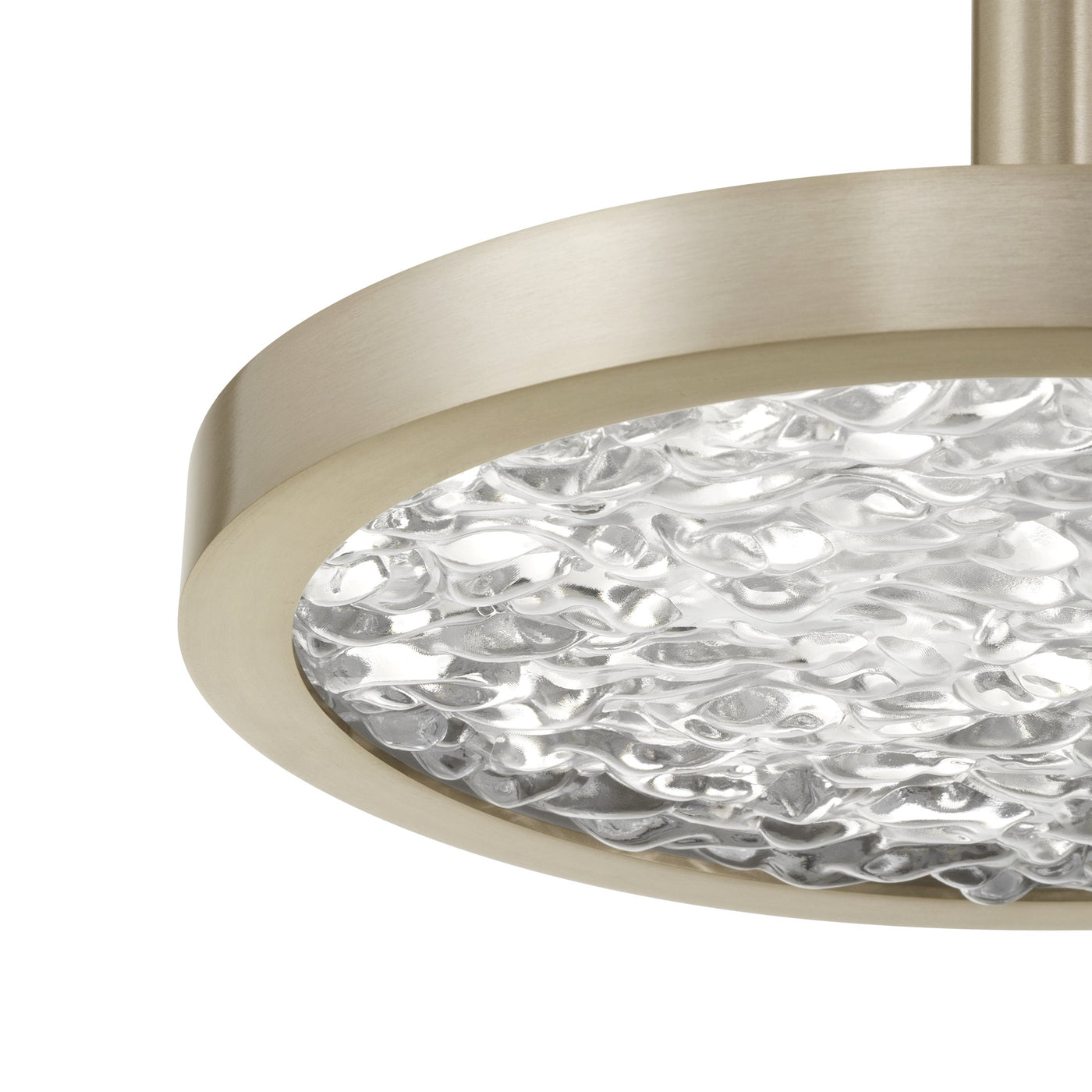 Courtney 12-inch Champagne Gold 5CCT LED Convertible Pendant with Clear Water Glass
