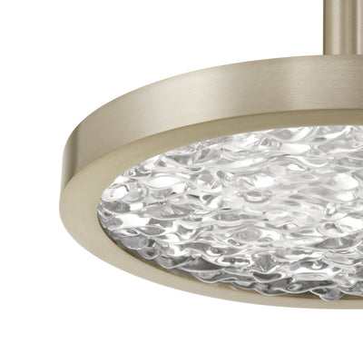 Courtney 12-inch Champagne Gold 5CCT LED Convertible Pendant with Clear Water Glass