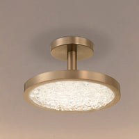 Courtney 12-inch Champagne Gold 5CCT LED Convertible Pendant with Clear Water Glass